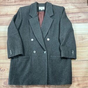 Lord & Taylor Cashmere Wool Blend Pea Coat Gray Women’s Size 14‎ EUC
